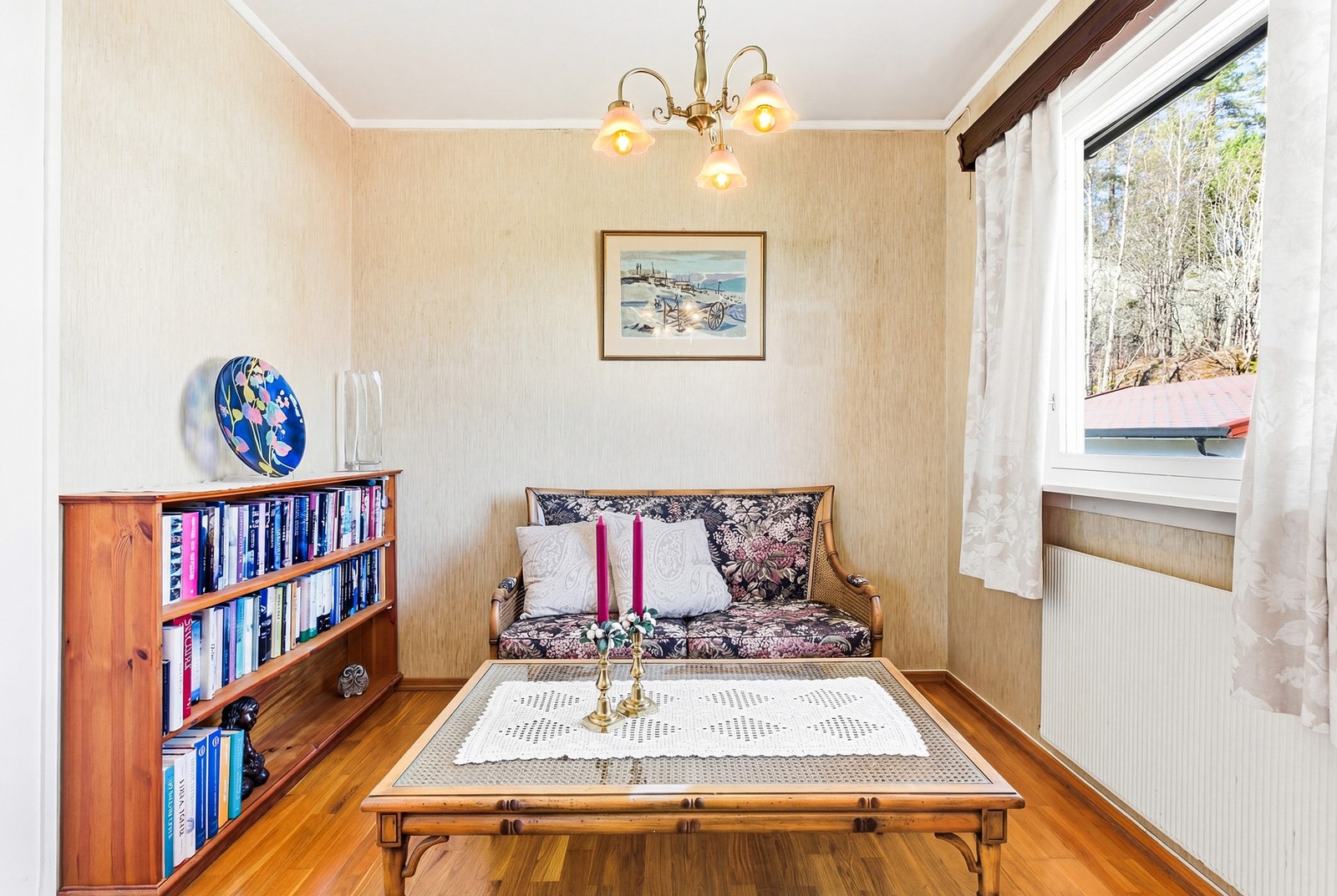 Opprinnelig soverom som er tatt inn som en del av stuen idag. Galleribilde