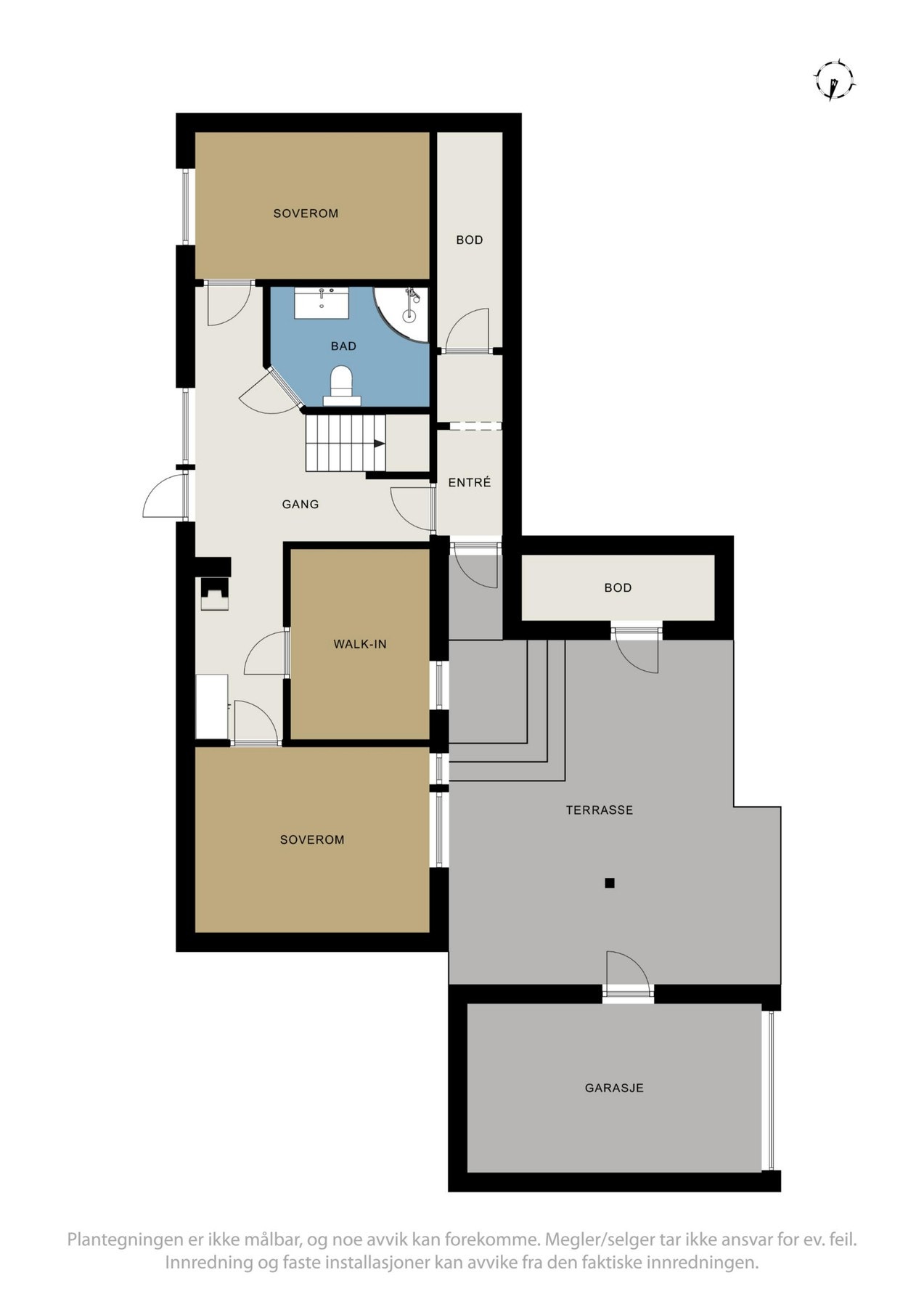 1. etasje med soverom, bad og garderobe/bod Galleribilde