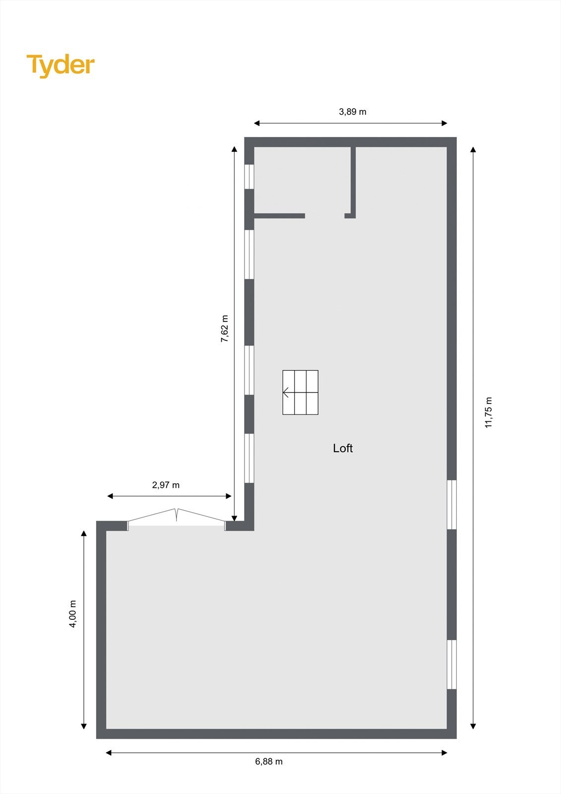 Plantegning - 2. etasje låve. Galleribilde
