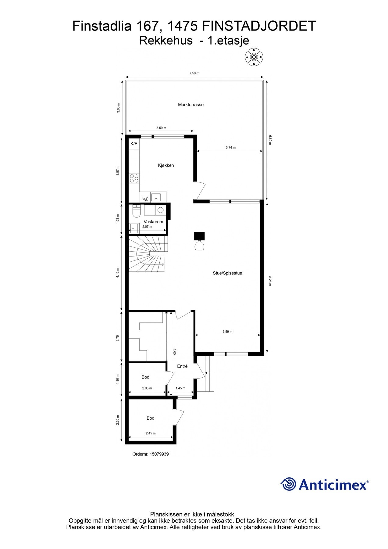 Plantegning for 1.etasje. Galleribilde