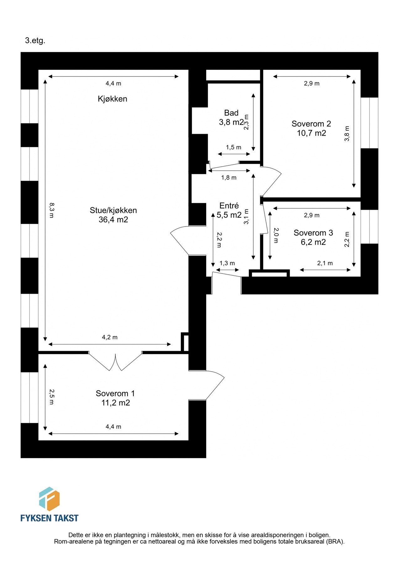 Målsatt planskisse. Galleribilde