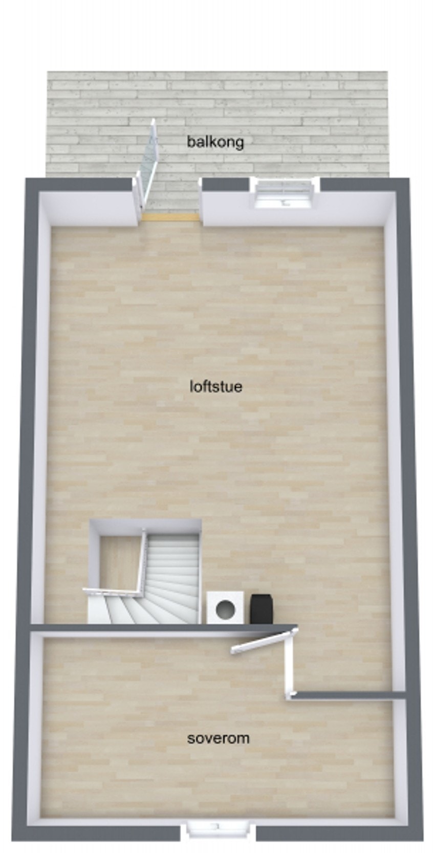 Plantegning loftsetasje Galleribilde