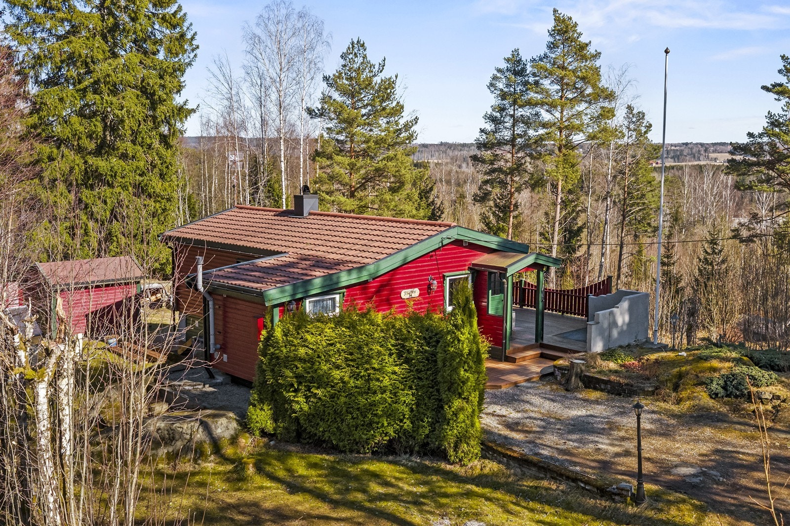 Parkering rett utenfor hytta Galleribilde