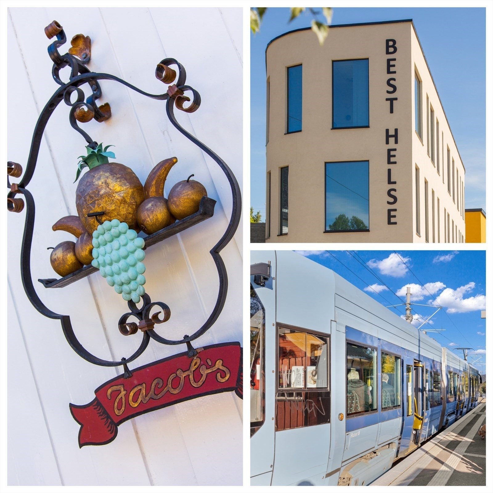 Med trikken er det også kort vei til Holtet med bl.a. Best Helse og Jacobs Galleribilde