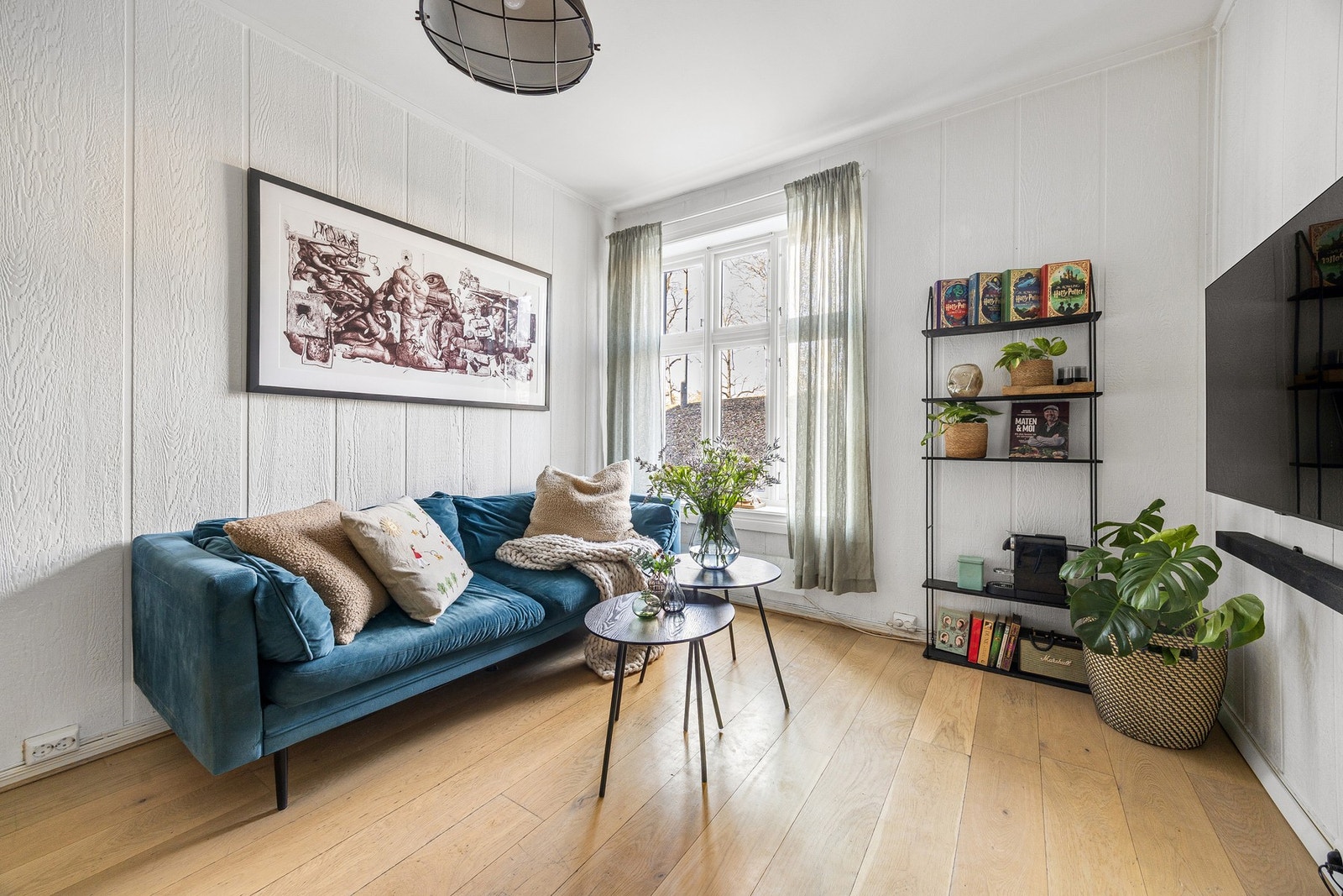 Takhøyden i leiligheten er på opptil 2,63 m. Galleribilde