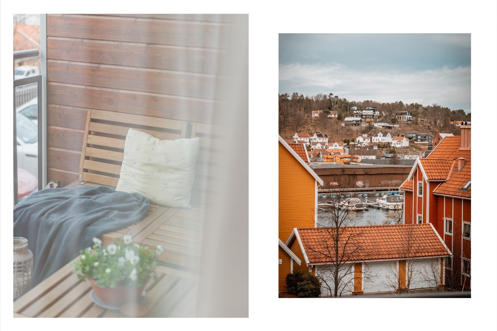 Fra balkongen er det sjøgløtt ned til båthavna i Indre Havn Galleribilde