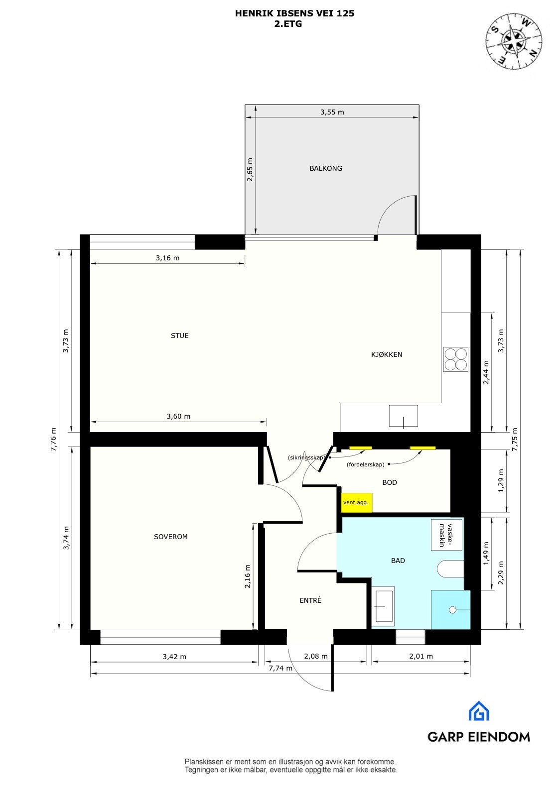 Plantegning 2.etg Galleribilde
