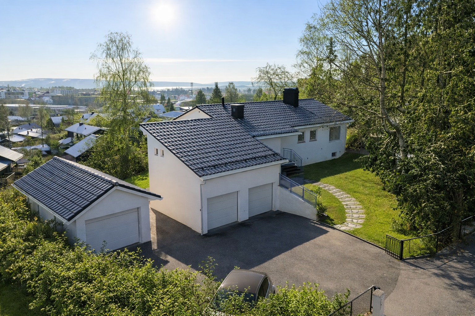 Bilde er KI-generert fra vinter til sommer. Avvik kan forekomme. Galleribilde