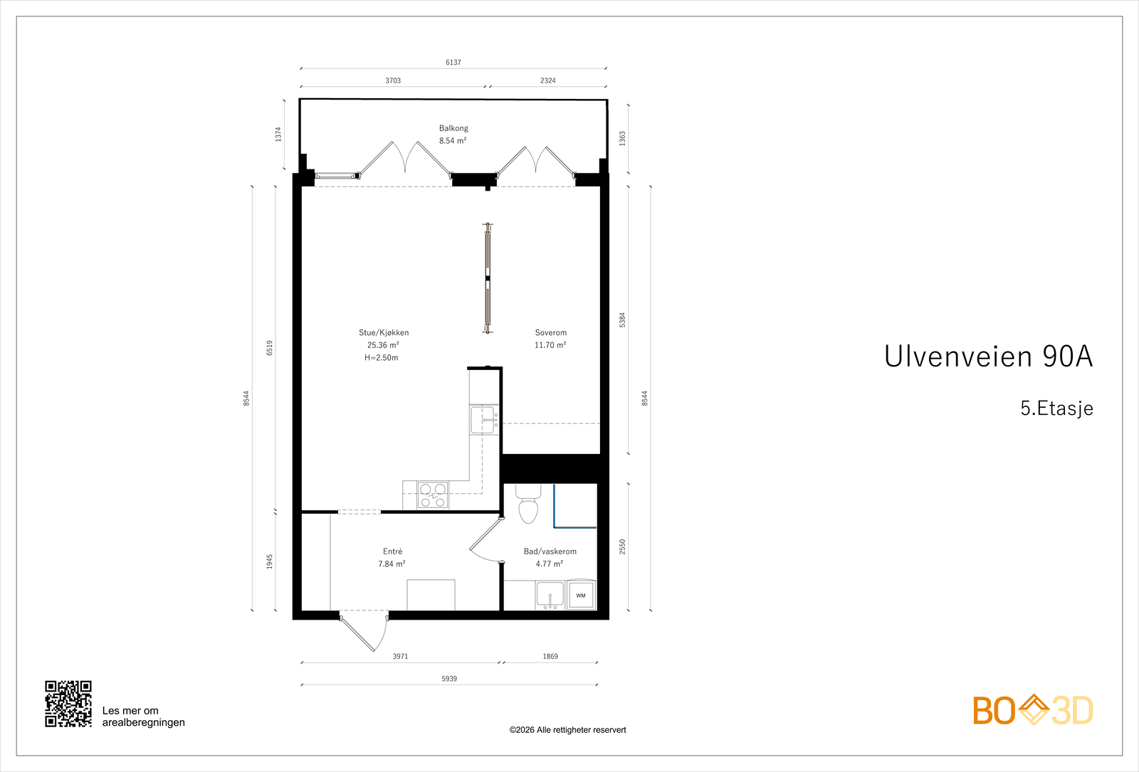 Målsatt plantegning. Galleribilde