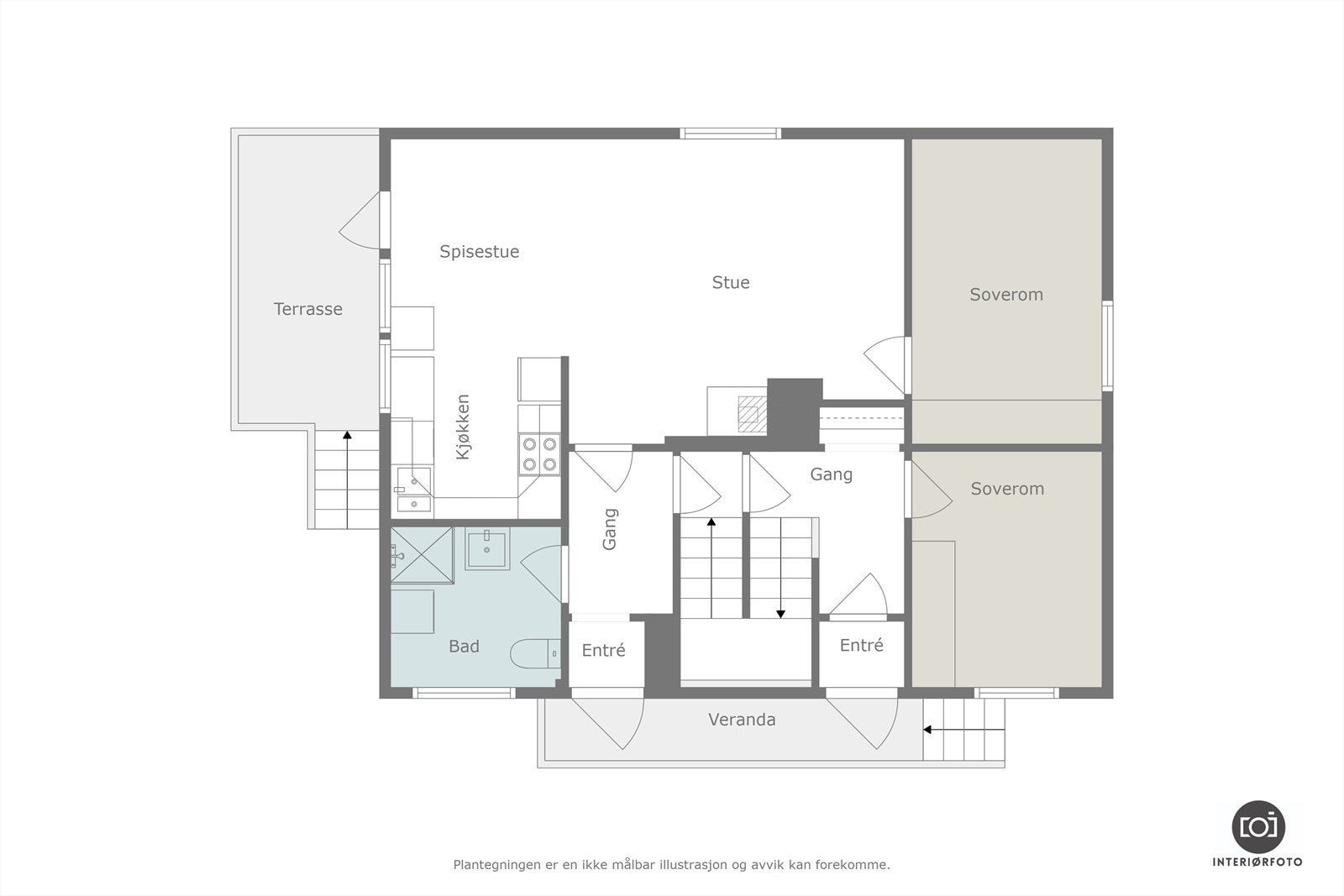 Plantegning 1. etasje Galleribilde