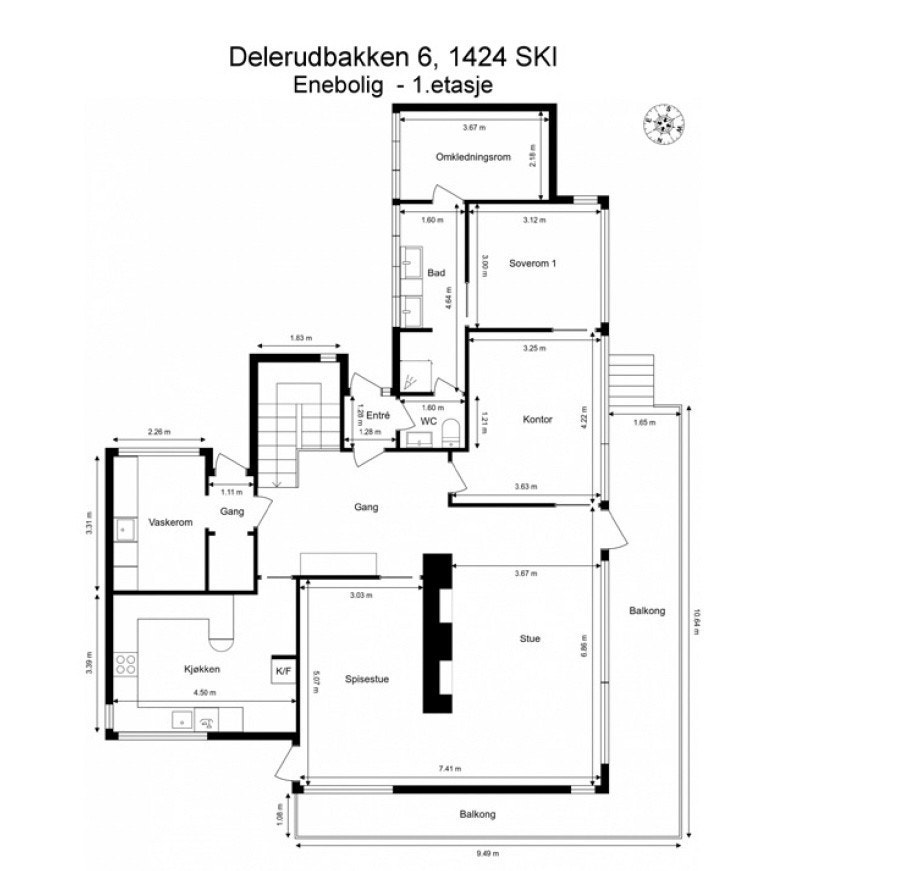 Plantegning 1 etasje. Galleribilde