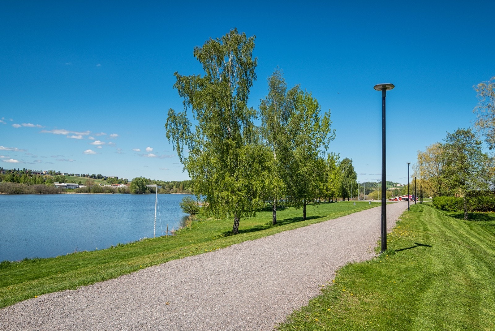 Det er kort vei til fine turområder. Tursti langs vannet med grøntområder og belysning. Galleribilde