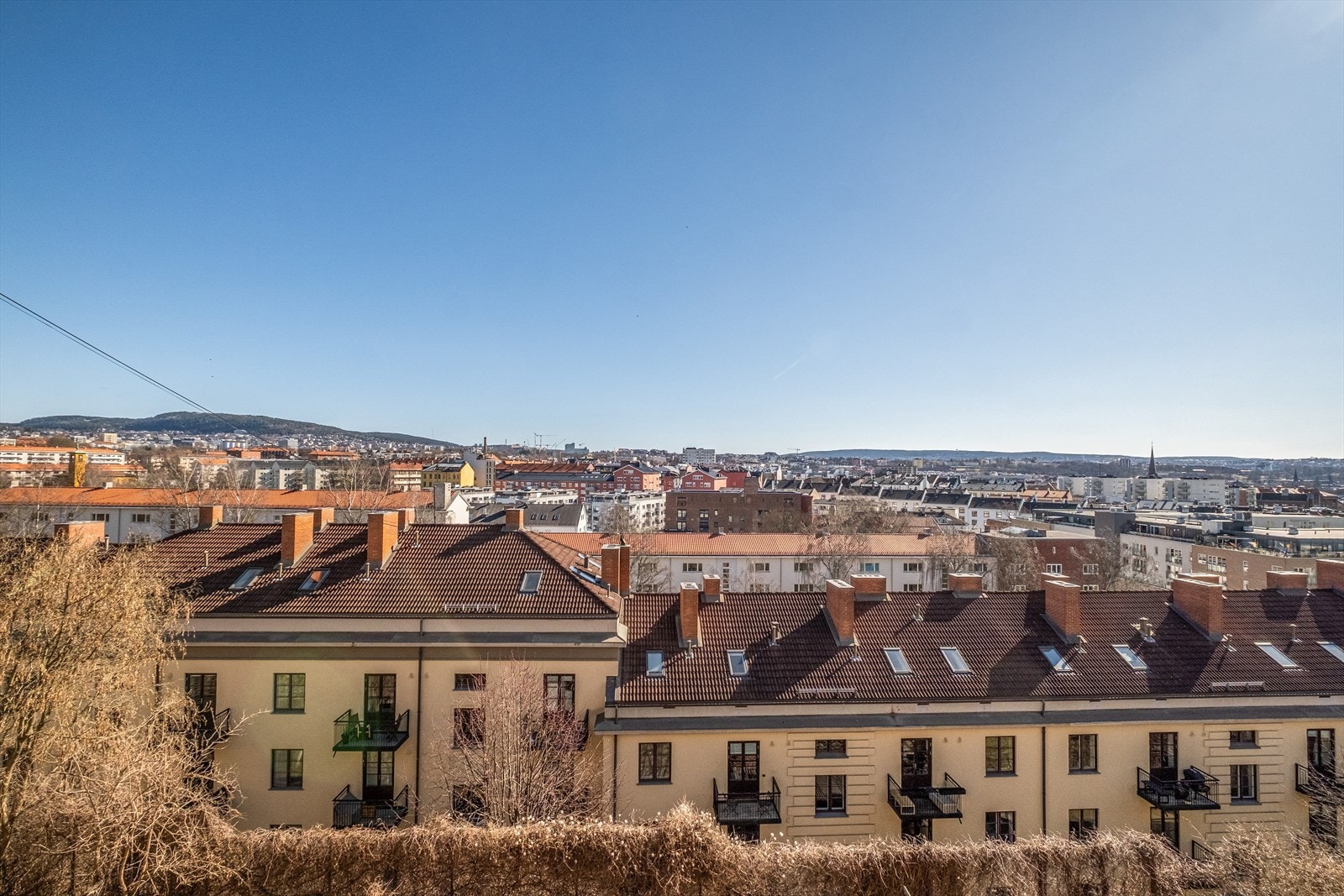 Nydelig utsikt mot Grefsenkollen, Ekebergskrenten , Østmarka og Grünerløkka. Galleribilde