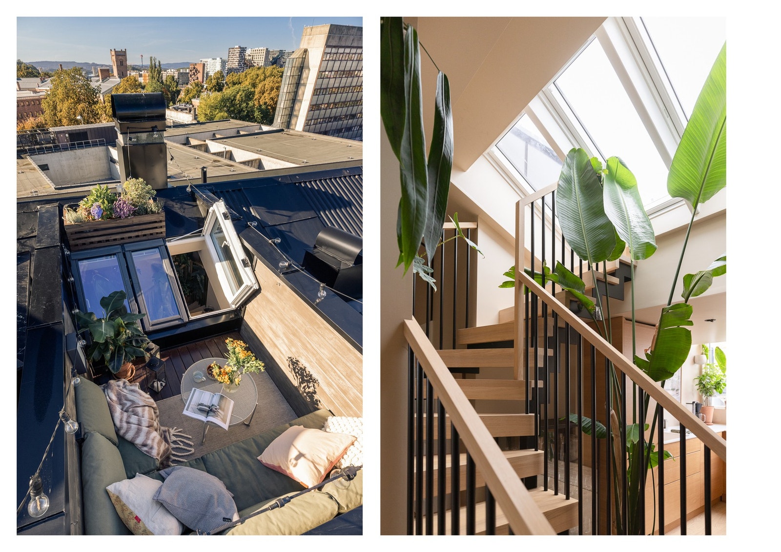Fra stuen går trappen opp til leilighetens "wow-faktor". Galleribilde