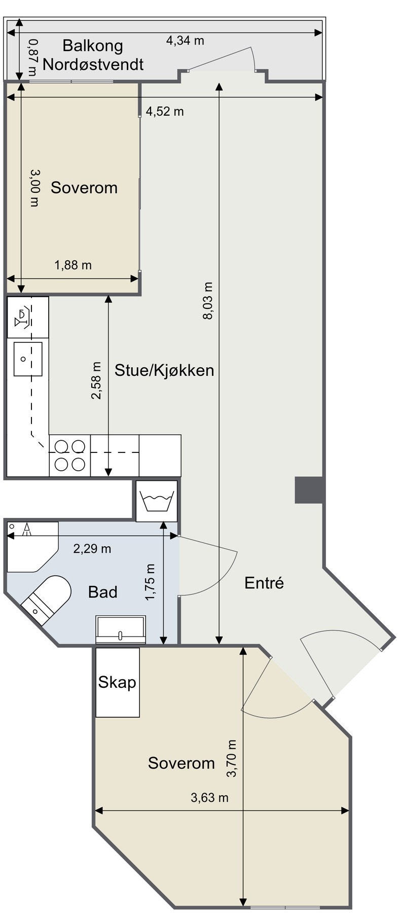 Planskisse. Skissen er kun ment som illustrasjon. Planskissen er ikke målbar og avvik kan forekomme. Galleribilde