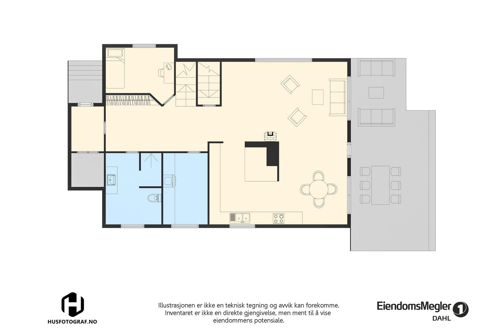 Plantegning 1. etasje Galleribilde