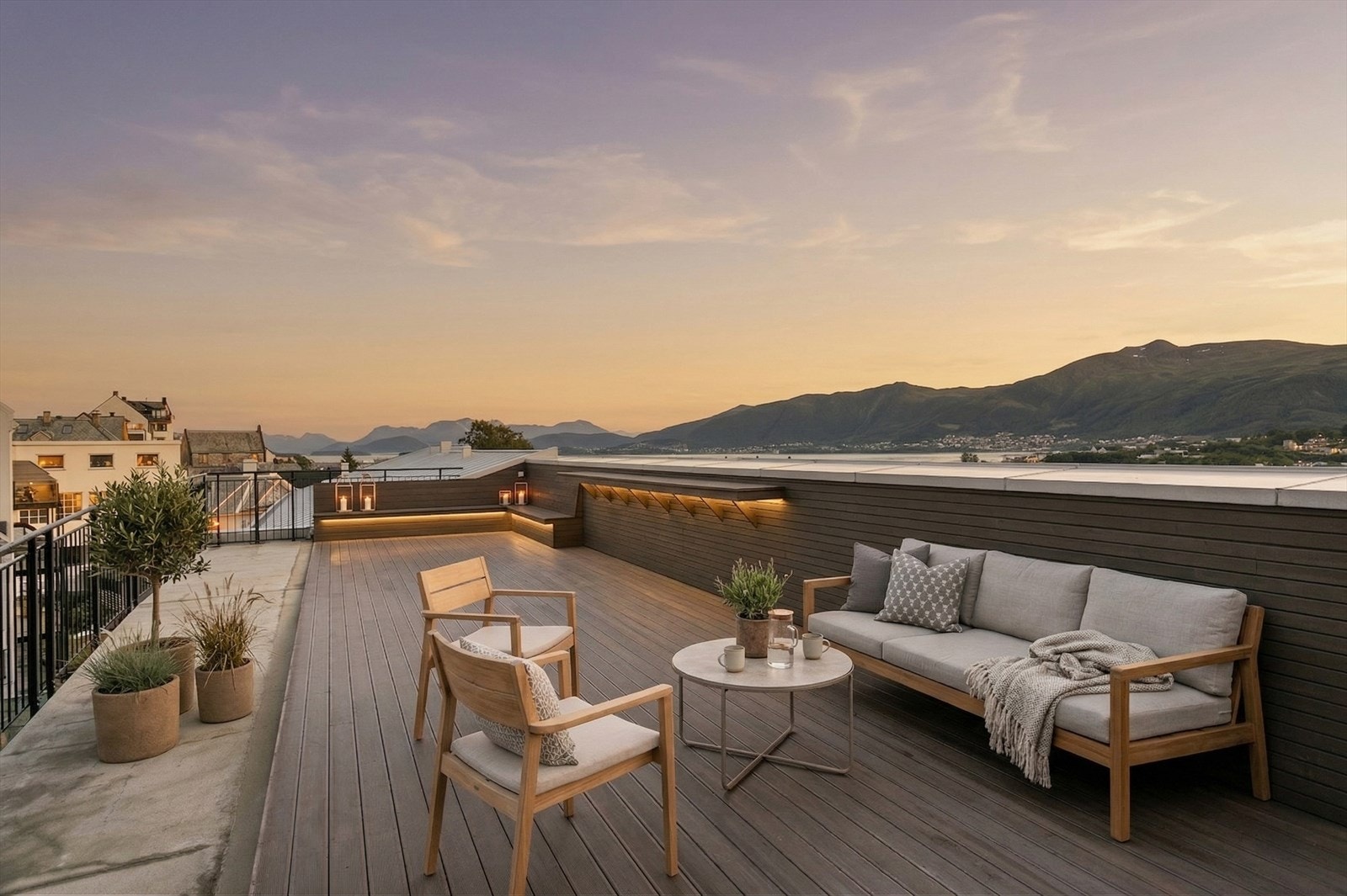 Felles takterrasse - Bilde er digitalt stylet Galleribilde