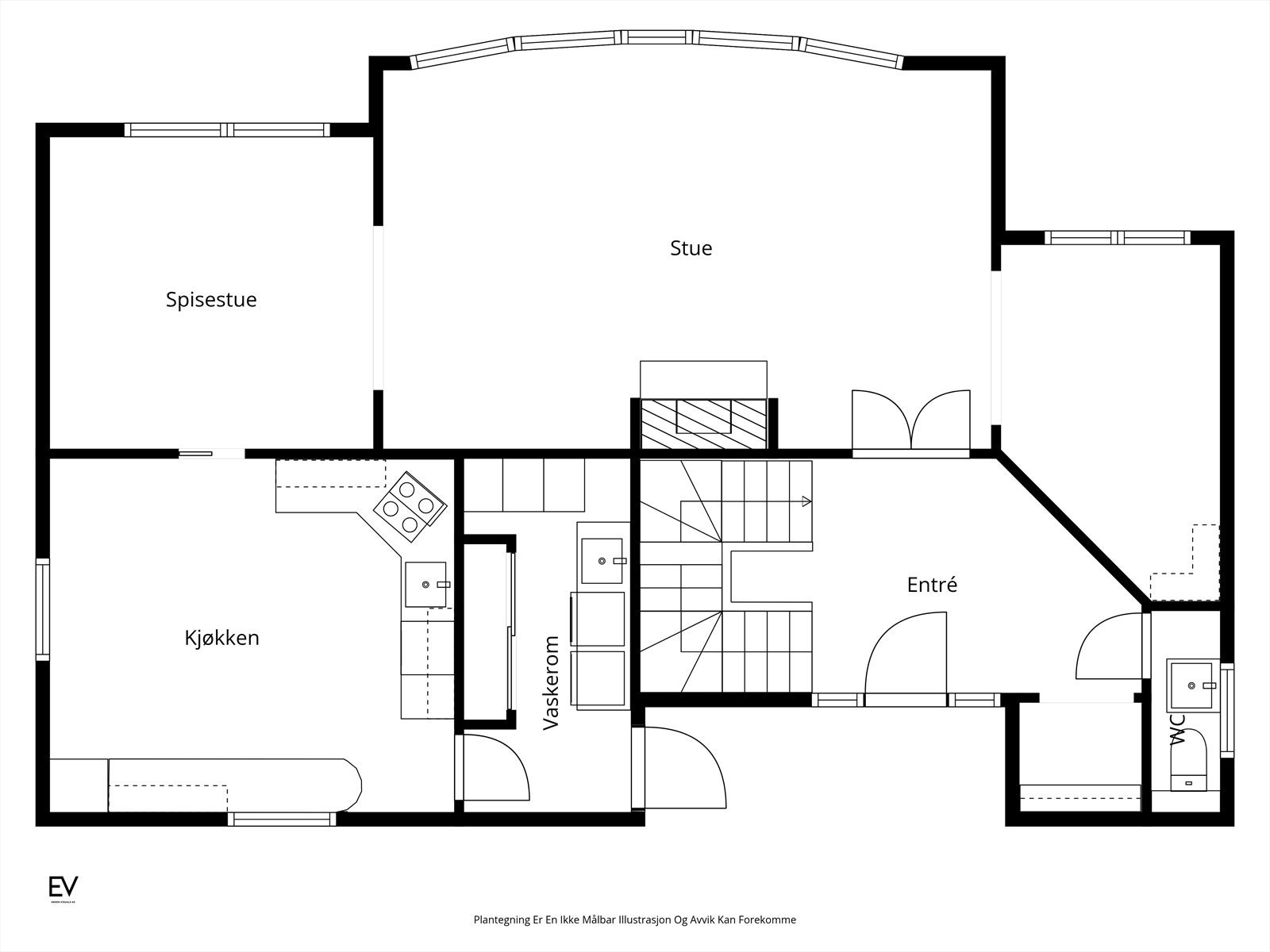 Plantegning 1. etasje Galleribilde