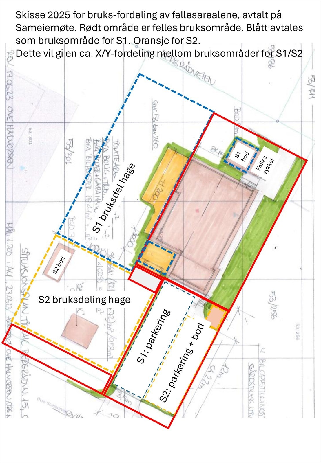Bruksdeling av fellesareal. S2 - Bergrådveien 15A, S1 - Bergrådveien 15B Galleribilde