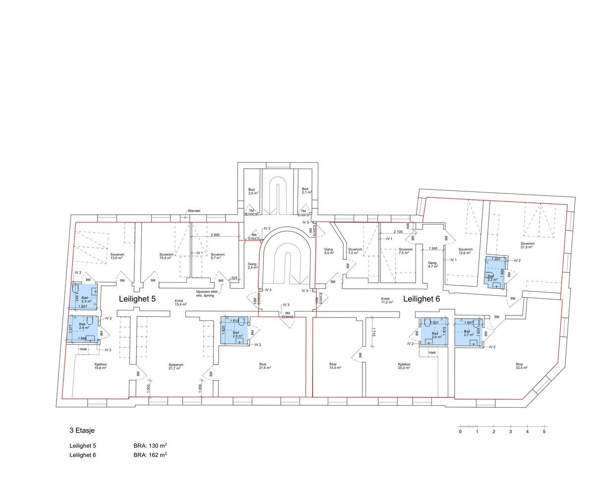 Leilighet 6 - 32 (H0302) er på 163 m2 Galleribilde