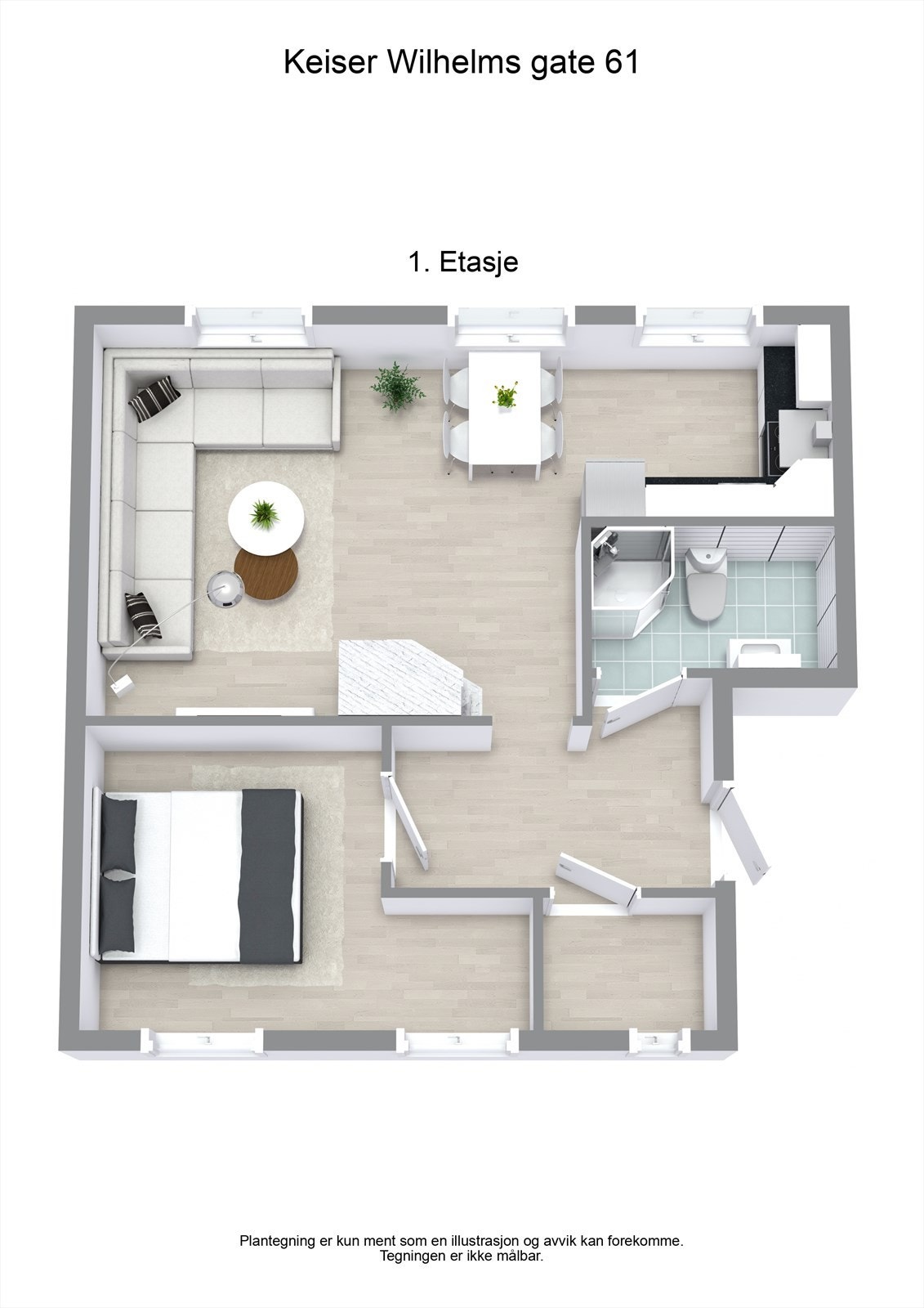 Plantegning- 3D Galleribilde