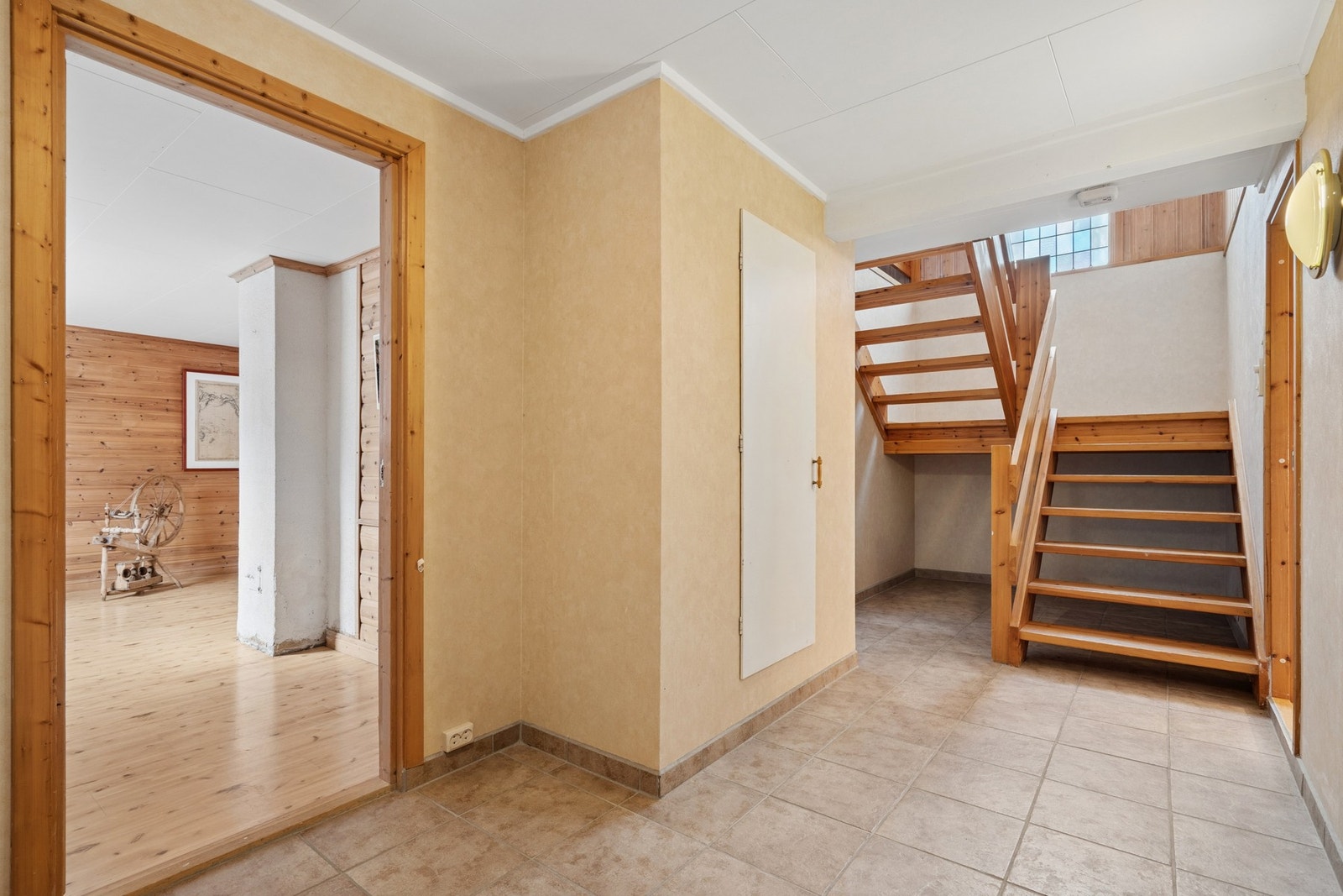 Gangen med trapp nede i kjelleren. Galleribilde