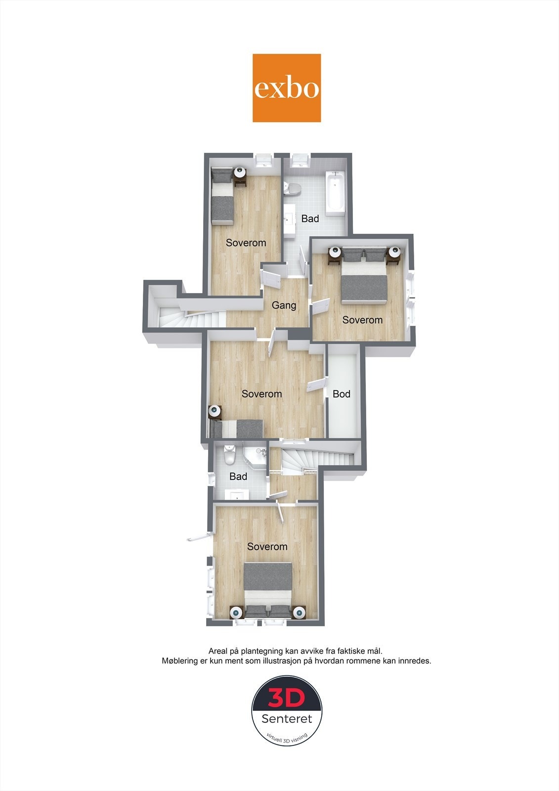 Plantegning loftsetasje. Galleribilde