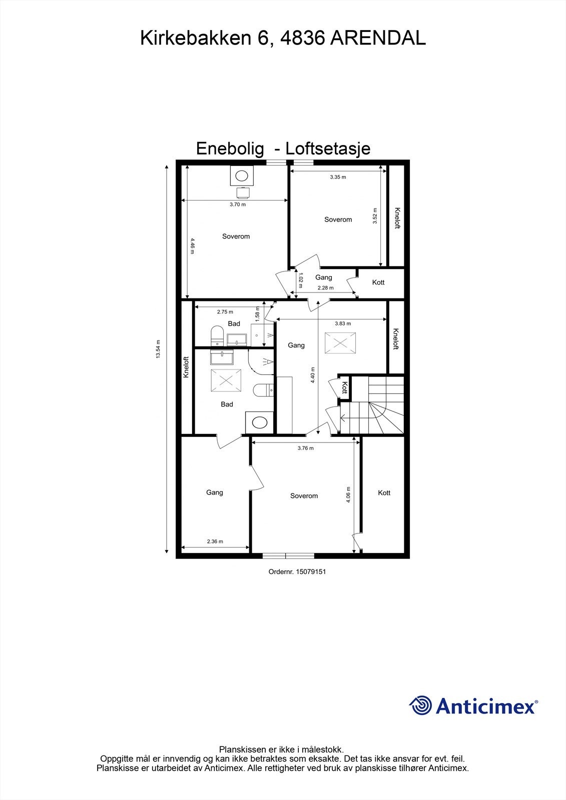 Plantegning- loftsetasje Galleribilde