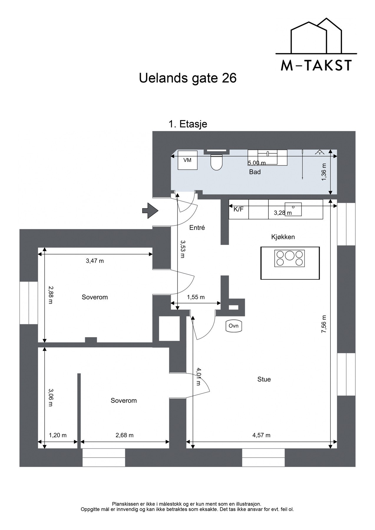 Uelands gate 26 - Plantegning Galleribilde