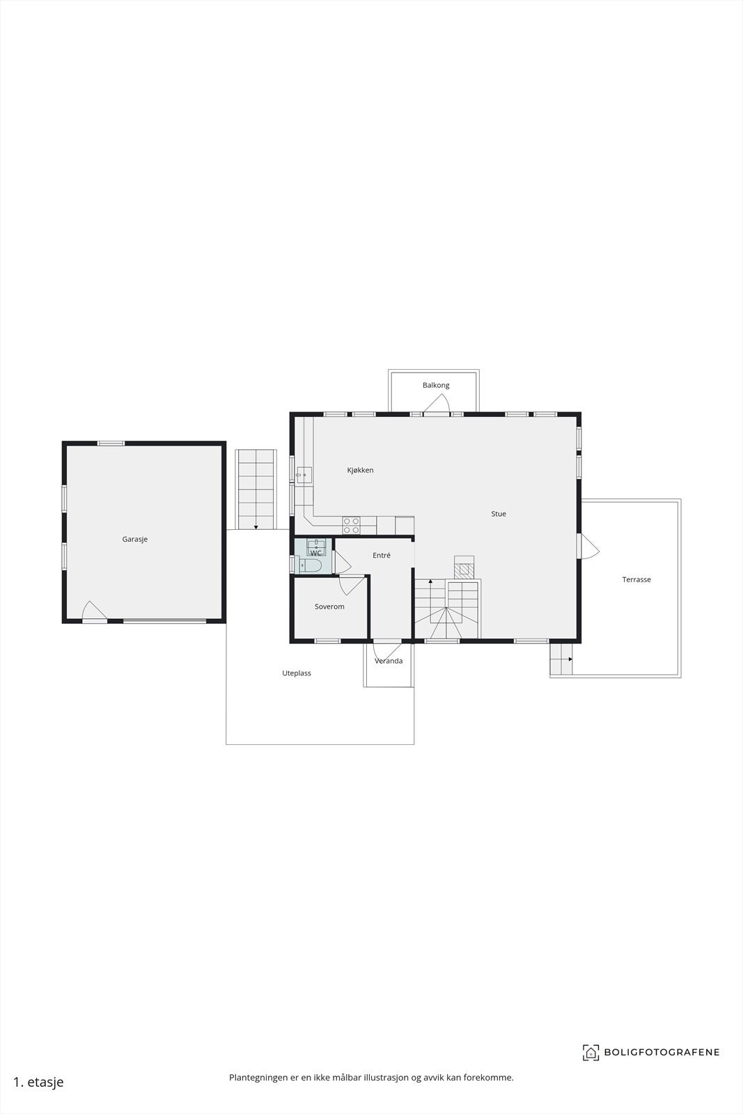 Plantegning 1. etasje Galleribilde