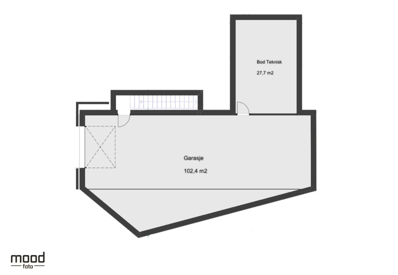 Planskisse - Underetasje med garasje og bod. Galleribilde