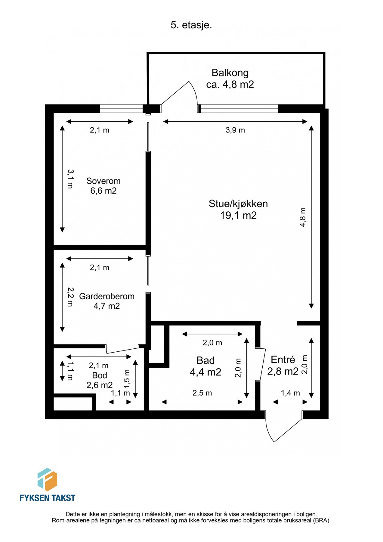 Målsatt planskisse. Galleribilde