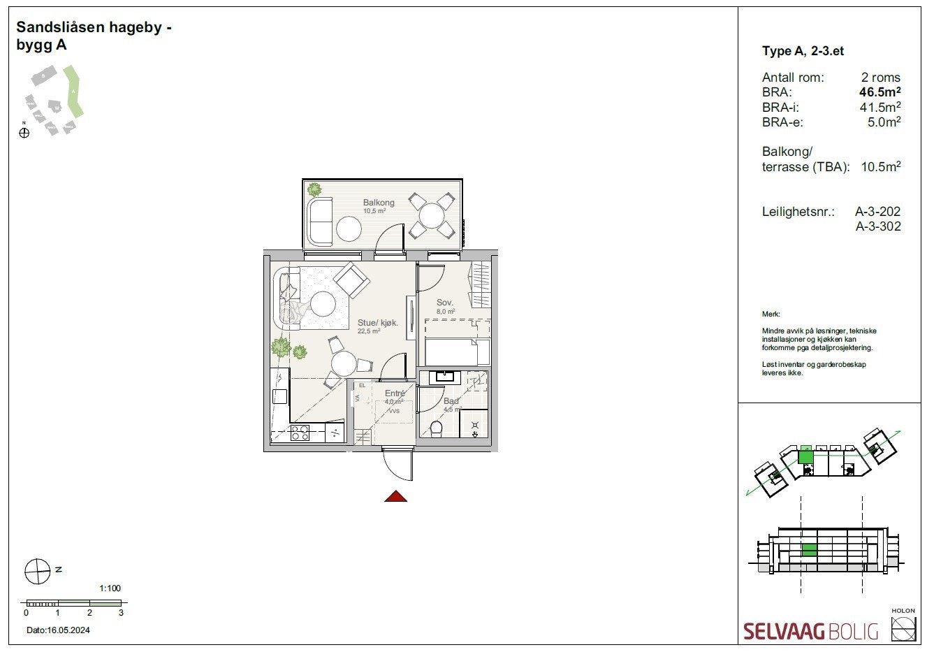 Plantegning leilighet A-3-202 Galleribilde