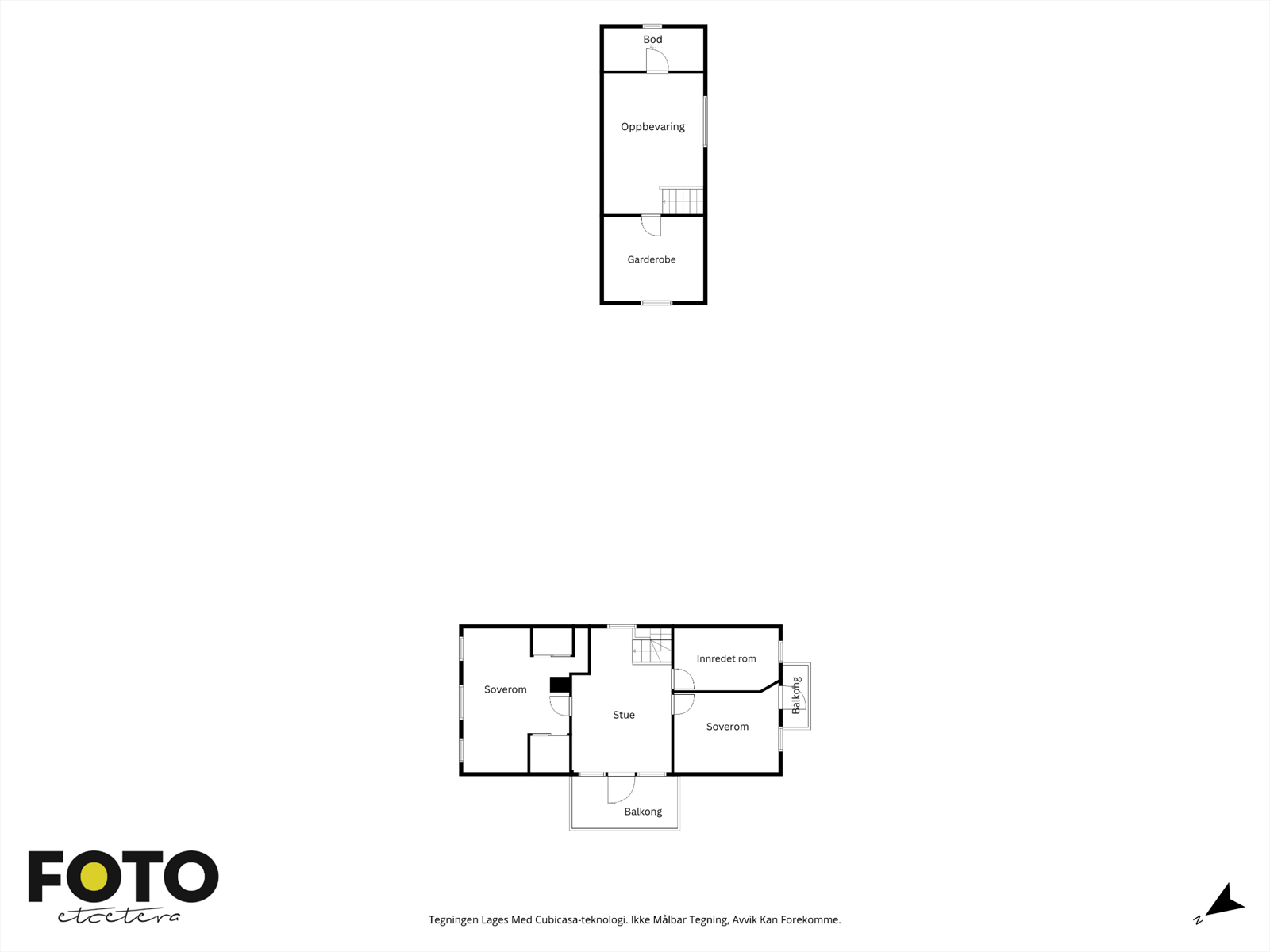 Plantegning 2. etasje enebolig & loftsetasje garasjedel Galleribilde