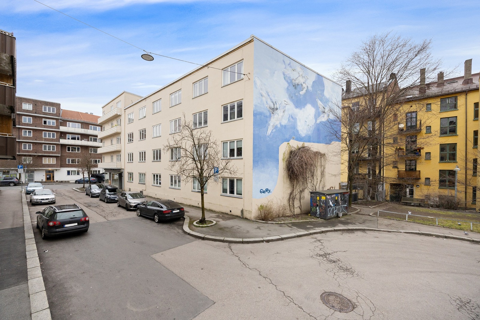 Her bor du skjermet til, øverst og ytterst i blokken. Galleribilde