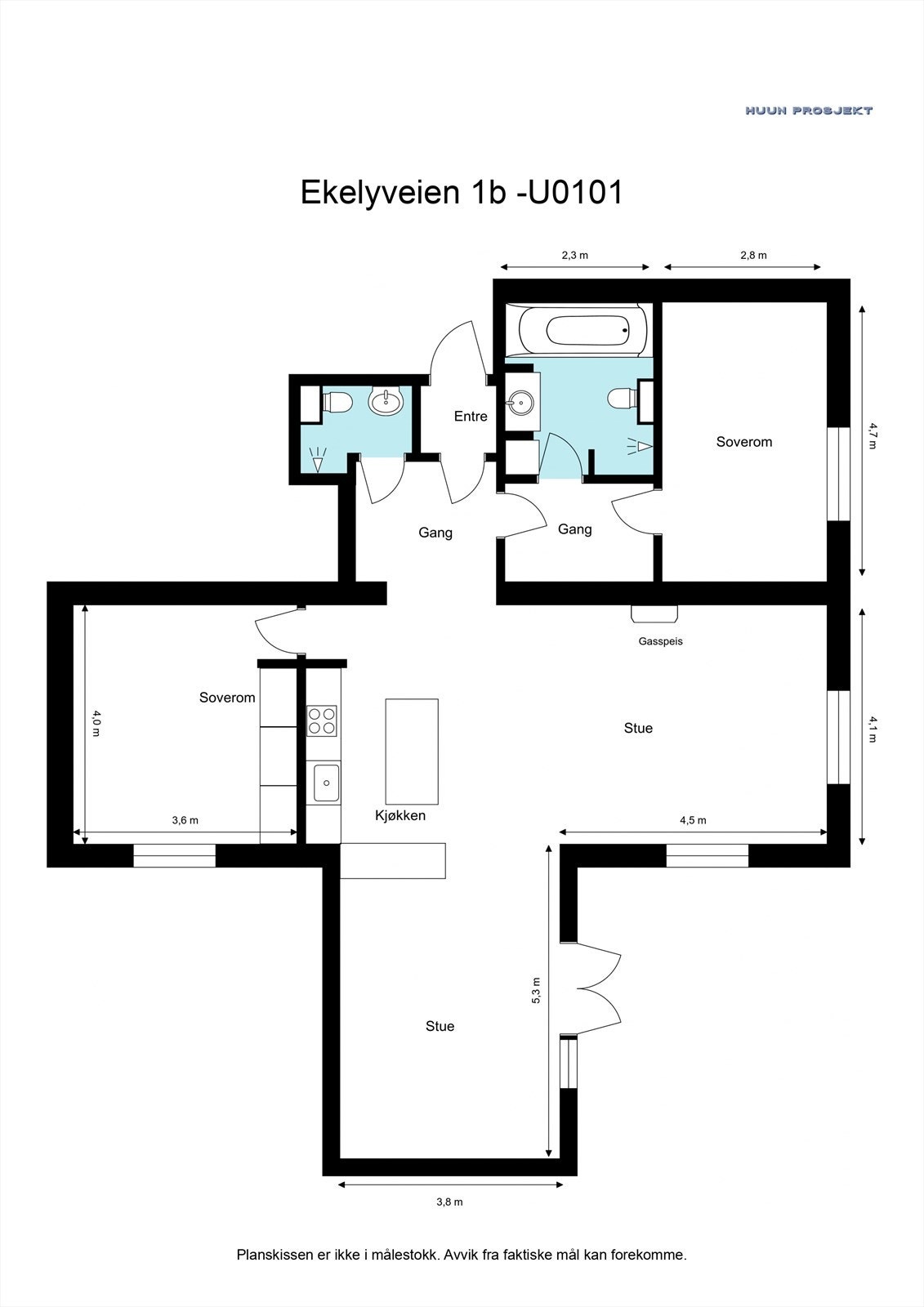 Plantegning Ekelyveien 1B Galleribilde