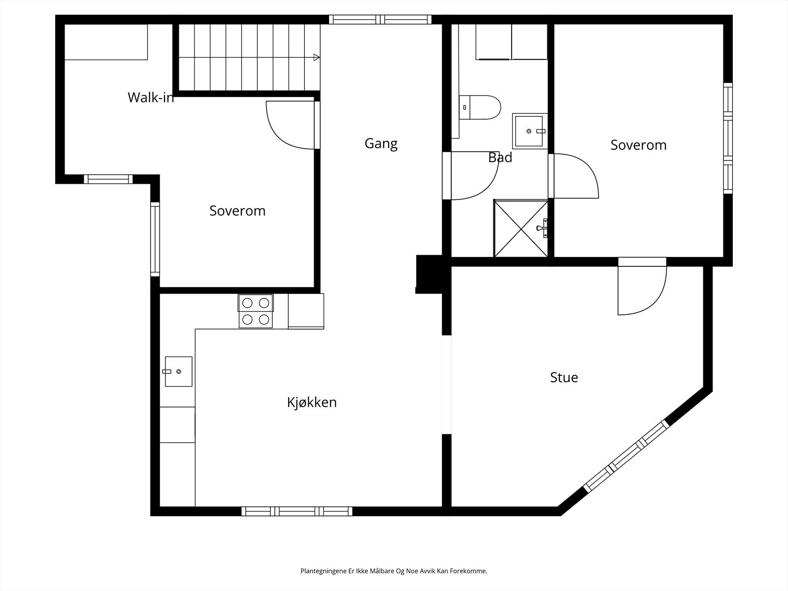 Plantegning 2. etasje har en god planløsning med to soverom, bad, stue og kjøkken. Galleribilde
