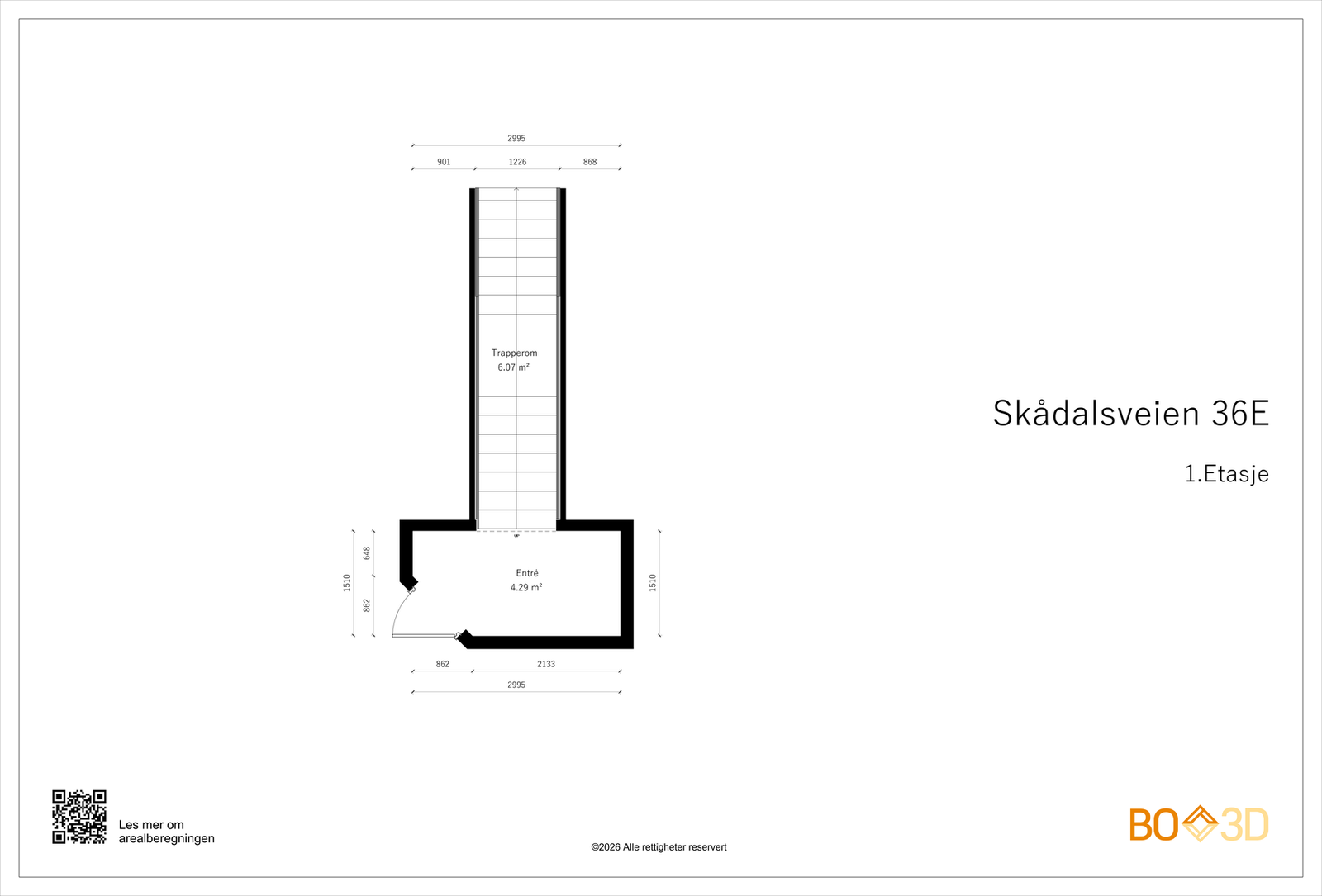 Dagens planløsning av boligens første etasje. Galleribilde