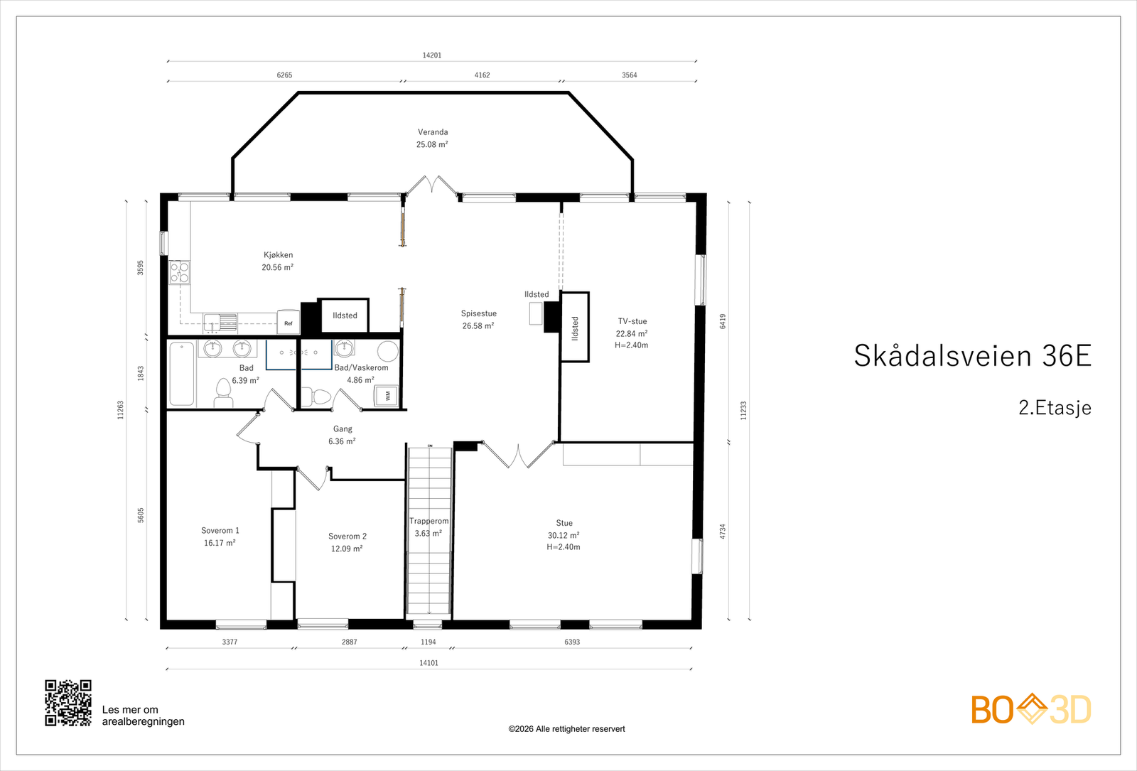 Dagens planløsning av boligplan. Galleribilde