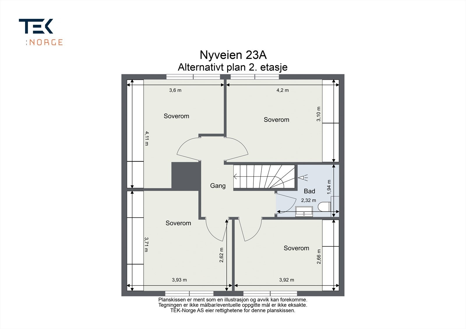 Alternativ plantegning 2. etasje Galleribilde