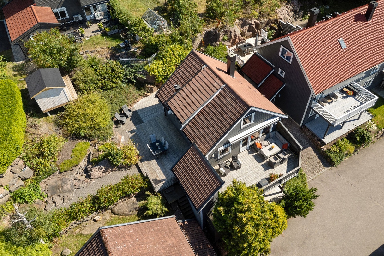 Eiendommen sett ovenfra. Galleribilde