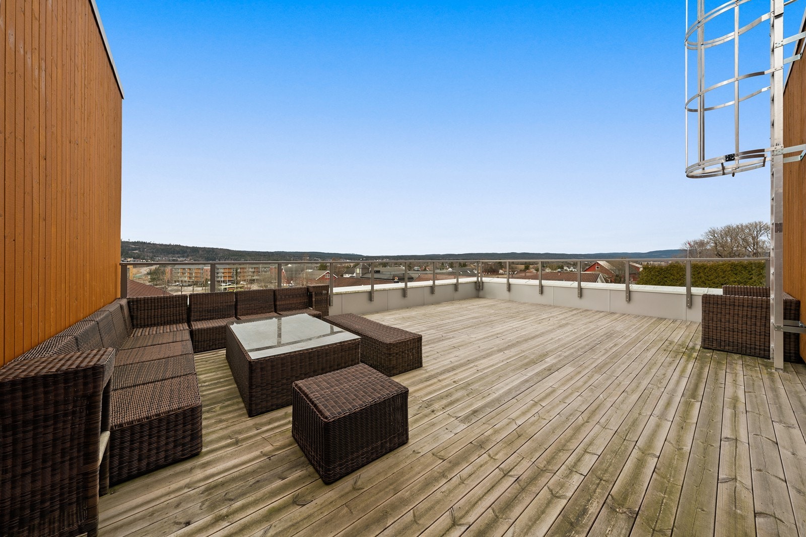 Sameiet har en stor, felles takterrasse som beboerne kan benytte. Galleribilde