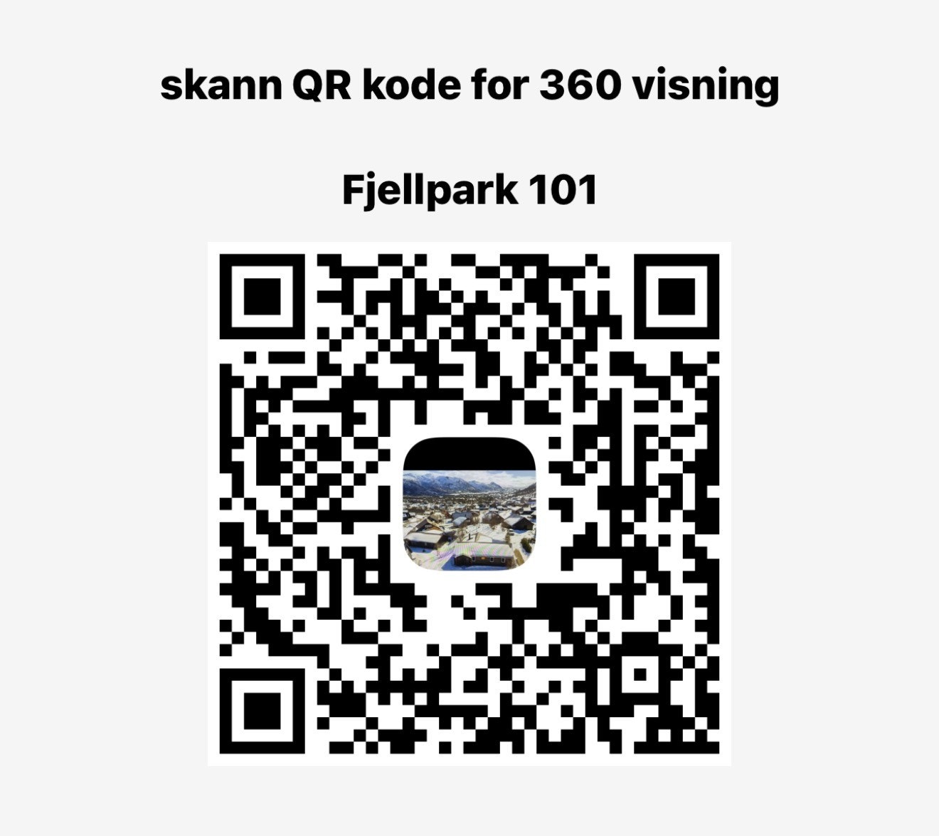 Skann QR koden for 360 visning av leiligheten Galleribilde