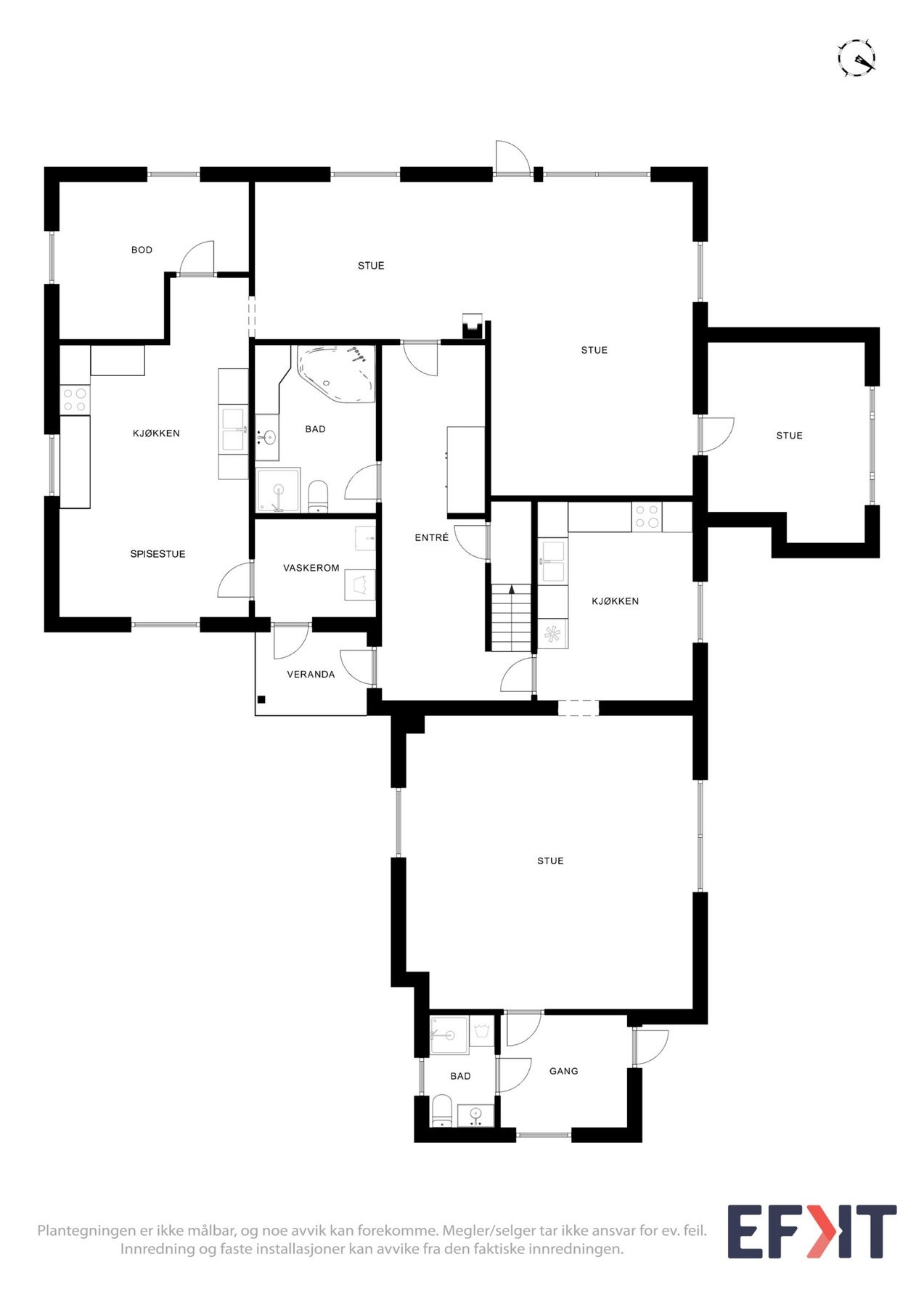 Plantegning 1. etasje Galleribilde