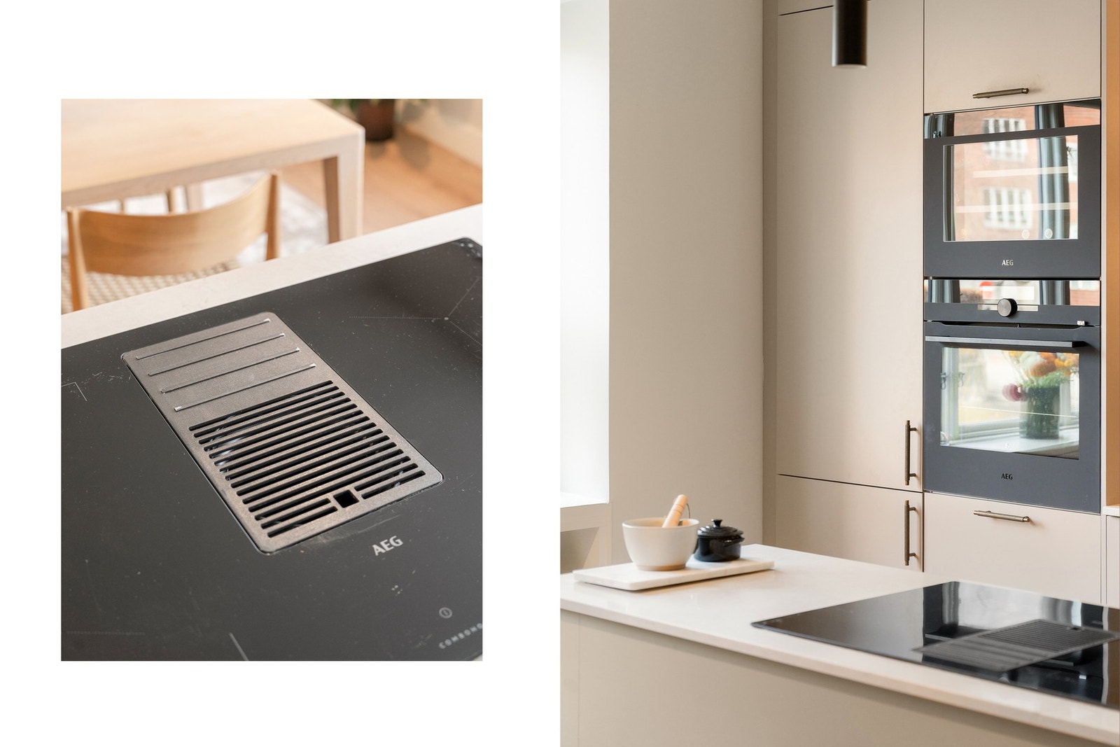 Platetoppen med integrert ventilator forsterker det moderne uttrykket. Galleribilde