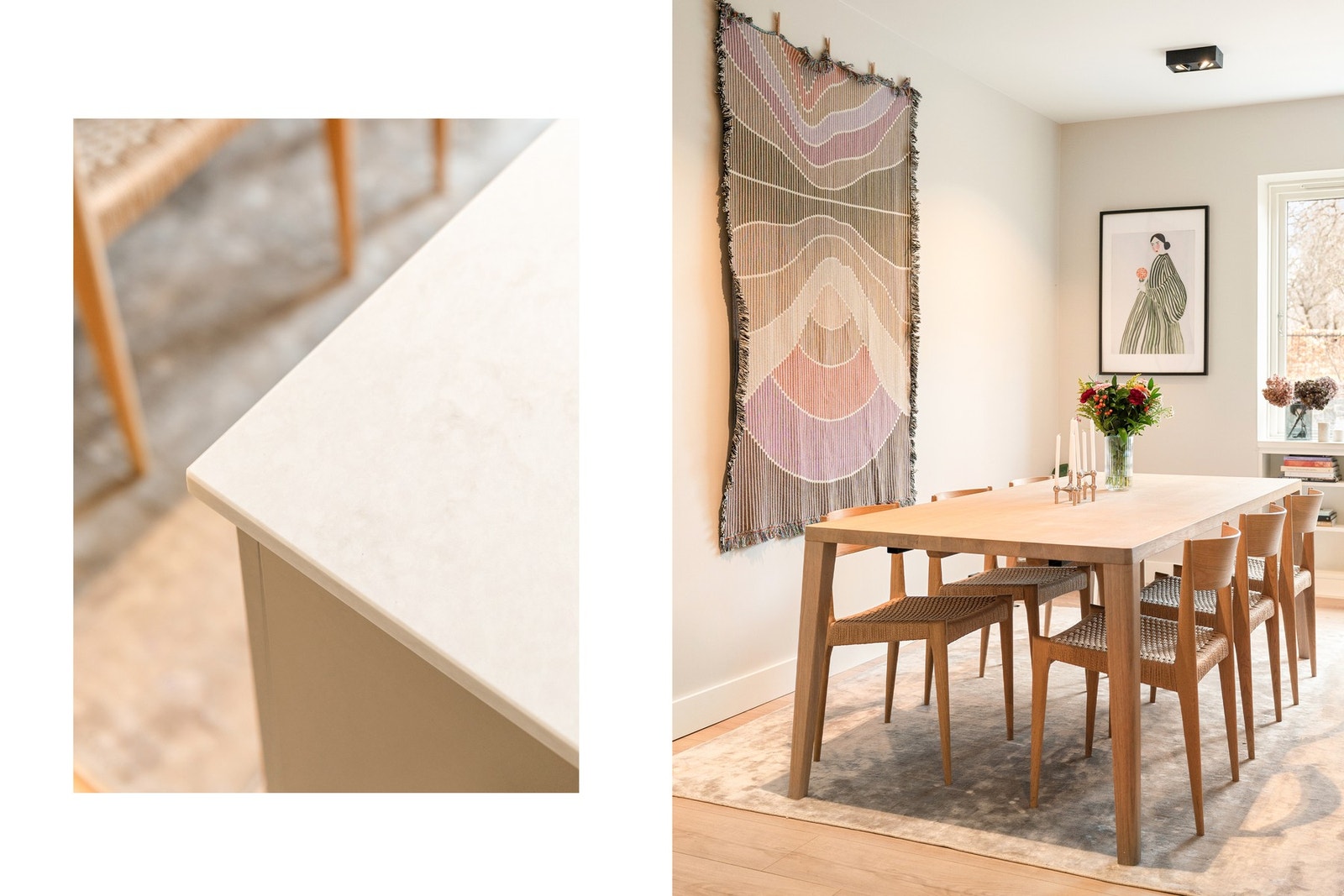 Rommet oppleves åpent og sosialt, med gode møbleringsmuligheter for både sofagruppe, spiseplass og øvrig innredning etter behov. Galleribilde