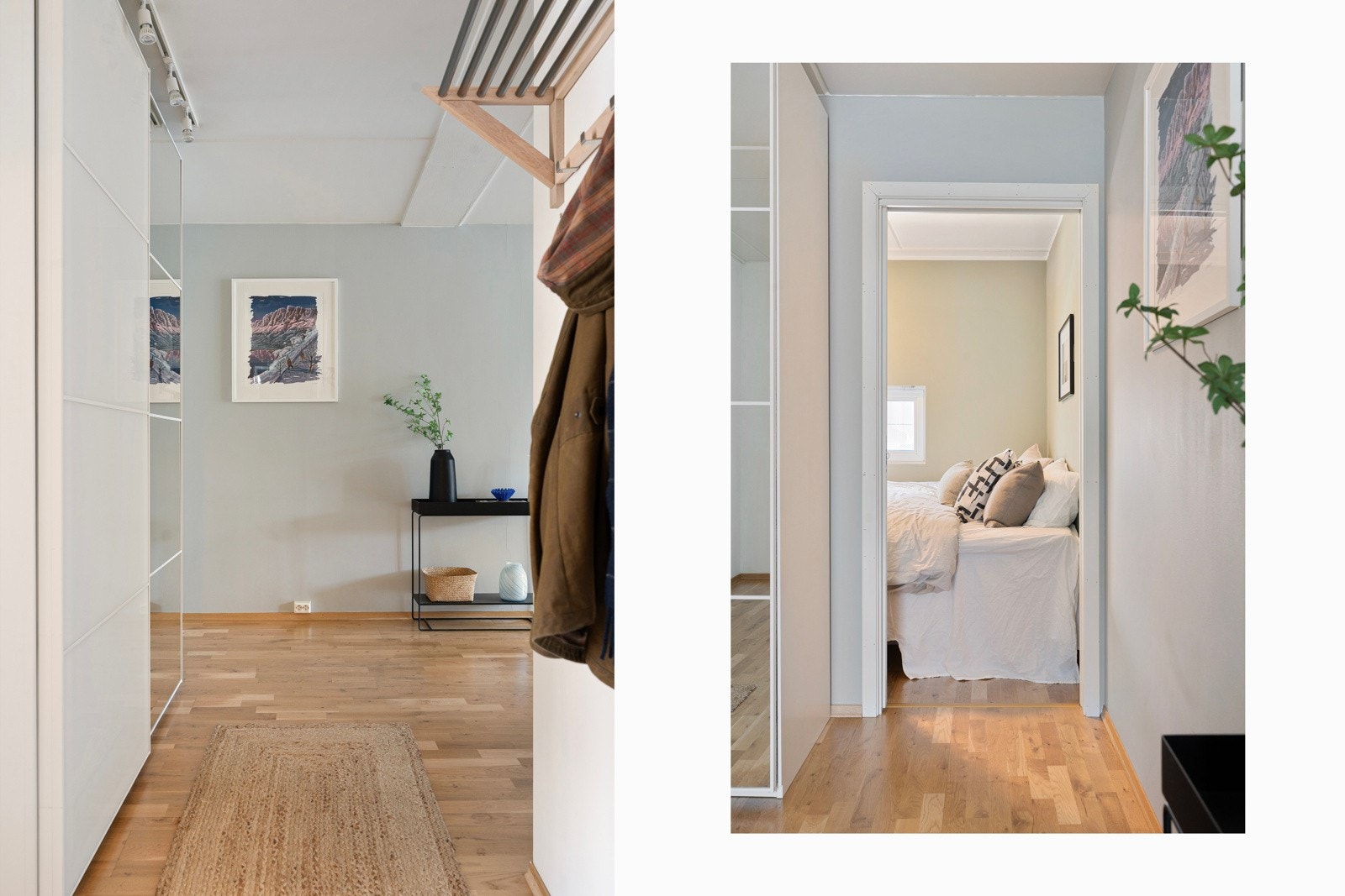 I gangen har du plass til oppheng av yttertøy.