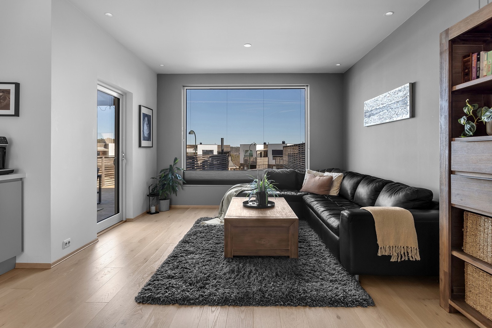 Stue med downlights Galleribilde