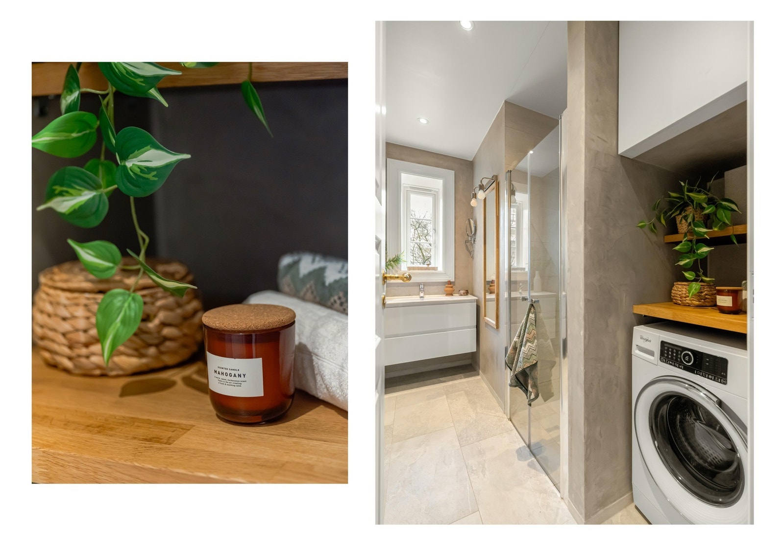 Dette var nytt i 2017, og har plass og opplegg for både vaskemaskin, en grønn plante og dufltys. Galleribilde