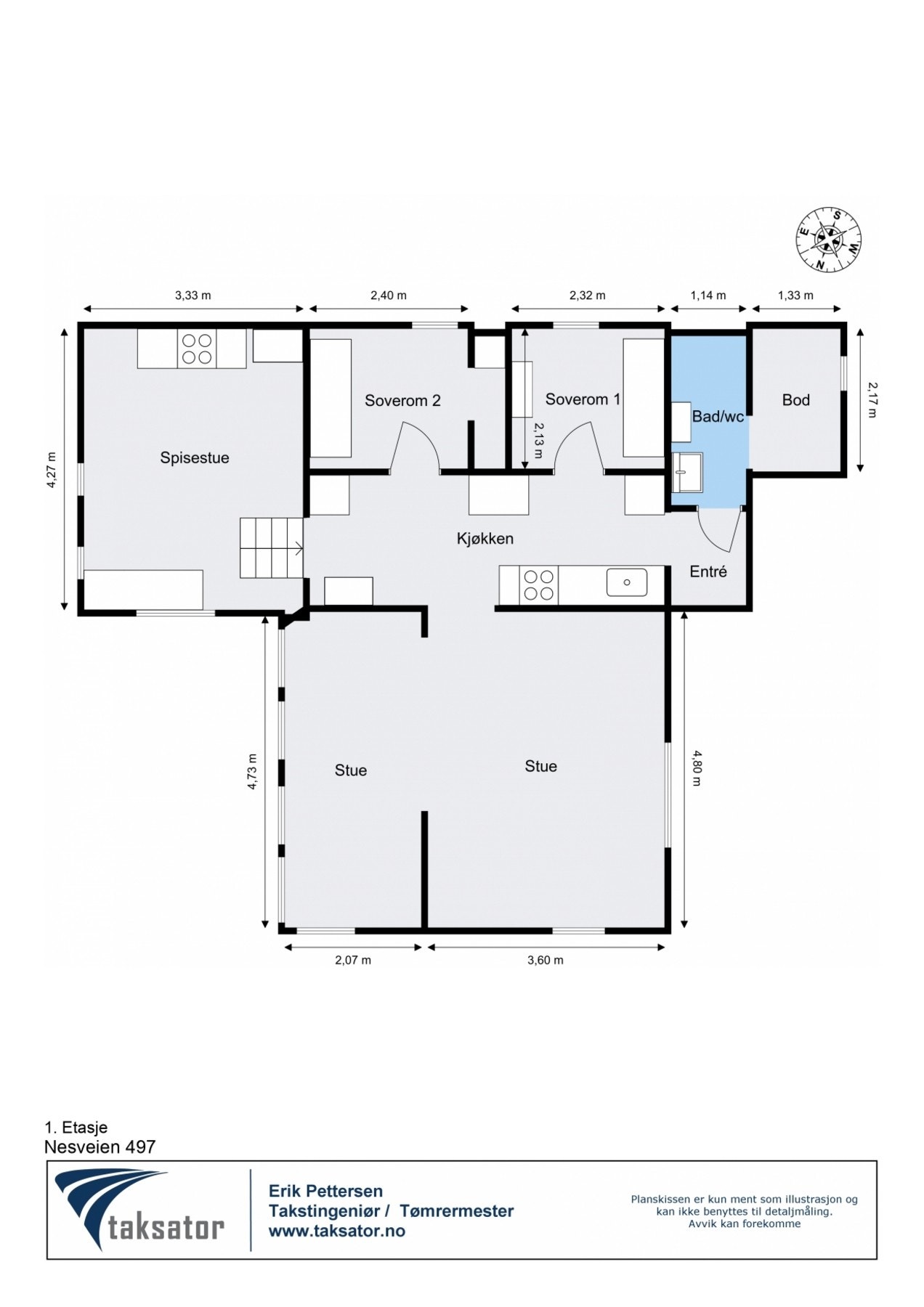 Målsatt plantegning Galleribilde